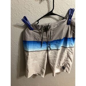 ONeill Swim Trunks Mens Size 30 Hyperfreak Stripe Board Shorts Bathing Suit Pool